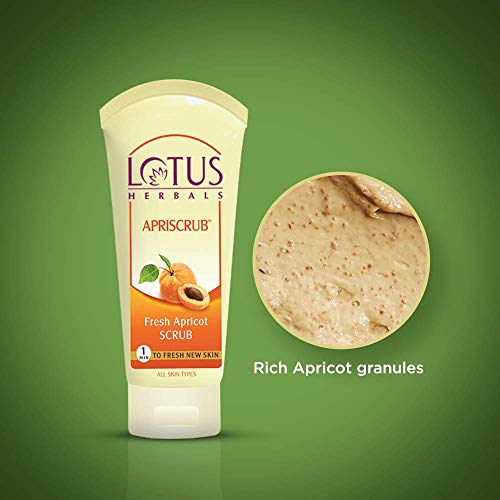 Lotus Herbals Apriscrub Fresh Apricot Scrub | Natural Exfoliating Face Scrub | Chemical Free | For All Skin Types | 180g