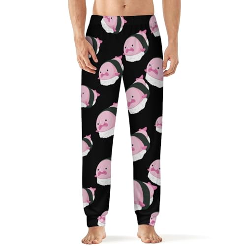 Cute Blobfish Sushi Men's Pajama Pants Soft Lounge Bottoms With Pocket Sleep Pants Loungewear
