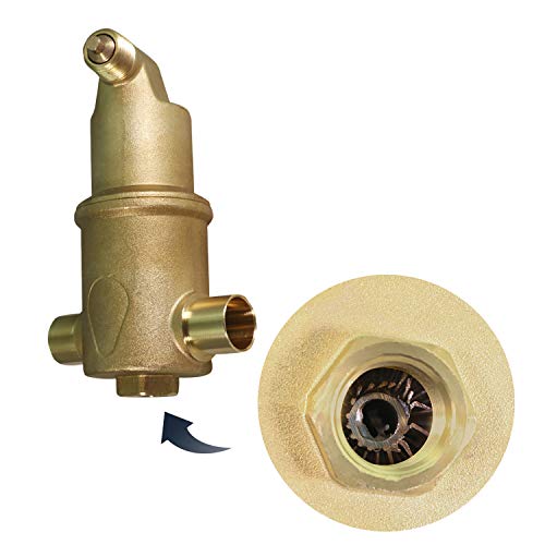 Image of Midline Valve SBW-TQ114T Spiral Air Eliminator Valve for Hydronic Heating Applications; Solid Brass; 1-1 /4 in. SWT Connections