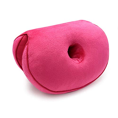 LYA L'ammortizzatore della Sedia, Pieghevole Cuscino Postura Correzione Cuscino Peluche Protezione Cuscino Caudal Vertebra Adatto per colletti Bianchi/Studente,Rosso