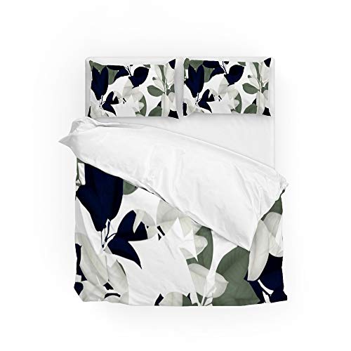 Housse de couette 100 % polyester motif plantes avec taies d'oreiller - 2