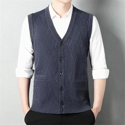 Men's Thickened Knitted Sweater Vest Sleeveless Fall Winter Cardigan Style Casual Warm Waistcoat3