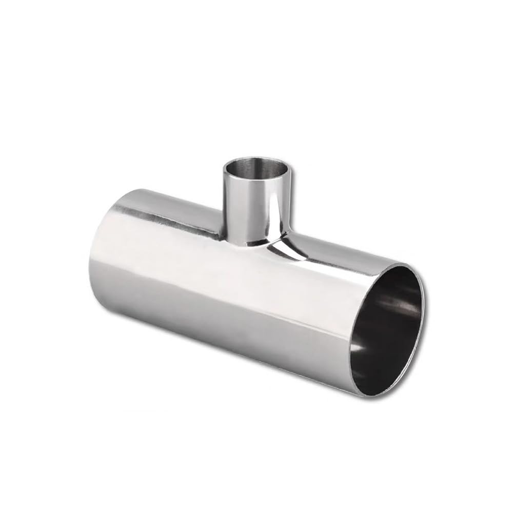 Trójnik Redukcyjny Ze Stali Nierdzewnej SUS 304 Do Zgrzewania Doczołowego, 3-drogowy, 19 Mm Do 76 Mm, Trójnik, Higieniczny, Dokładnie Polerowany, 1 Szt.(63mm-57mm-63mm)