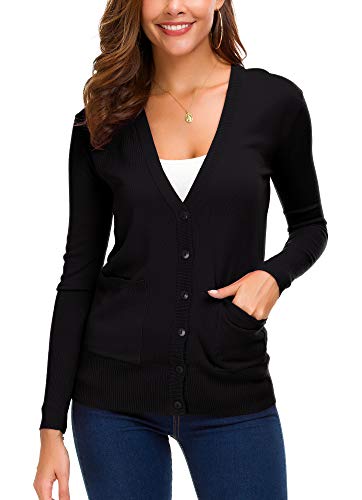 Women's Long Sleeve Open Front Cardigan Sweaters Lightweight Button Down Knit Sweater4