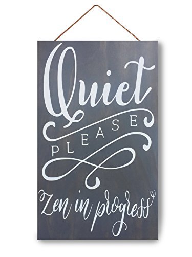 Fprqlyze Wood Sign Quiet Please Zen in Progress Yoga Sign,