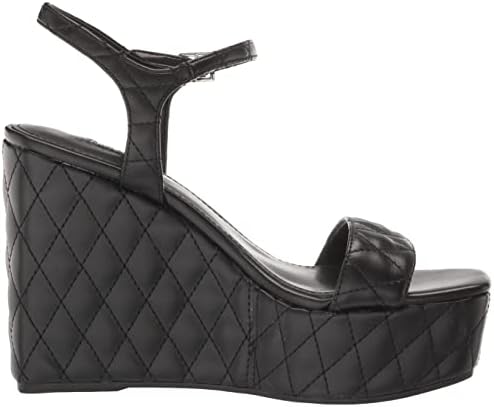 NINE WEST Women's NILA Wedge Sandal, Black, 9.5 | Image 5