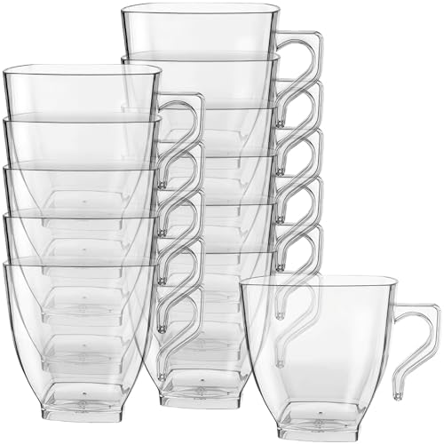 Clear Square Plastic Mini Coffee Tea Cups (2 oz., Pack of 12) - Elegant & Convenient Design - Ideal for Celebrations, Gatherings, and Everyday Dining image 4