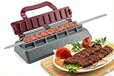 Trustella Heavy-Duty Kebab Maker – Premium Durable Food-Grade Plastic with Reinforced Hinges & Enhanced Handle – Easy to Use Perfect Kebabs Maker for BBQ, Grilling, and Family Gatherings (RED)