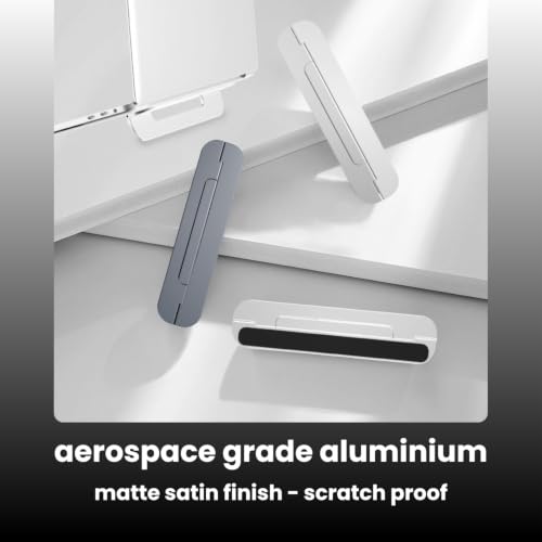 Image of The Stealth Ultra Slim Laptop Riser Stand for MacBook I Aerospace Grade Aluminium I Heat Dissipation I 3 Elevation Levels (Metallic Grey)