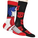 Hyp Transformers Men's Optimus Prime Autobot Logo Adult 2-Pack Mid-Calf Crew Socks Shoe Size 6-12