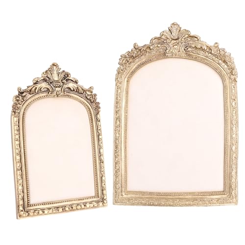 Goktvai 2pcs Vintage Frame Jewelry Trays, Gold Resin Jewelry Display