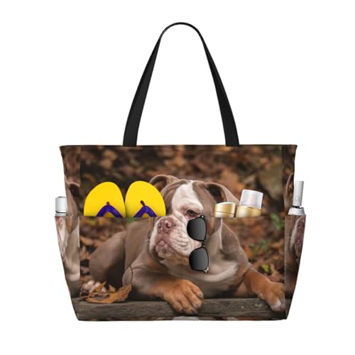 Sac fourre-tout avec poignées bouledogue américain look craquant