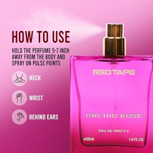 Image of Red Tape Orchid Rose Eau De Parfum for Women 50ML | Long-Lasting Luxury Perfume | Fragrance Spray | Premium Scented Gift for Her