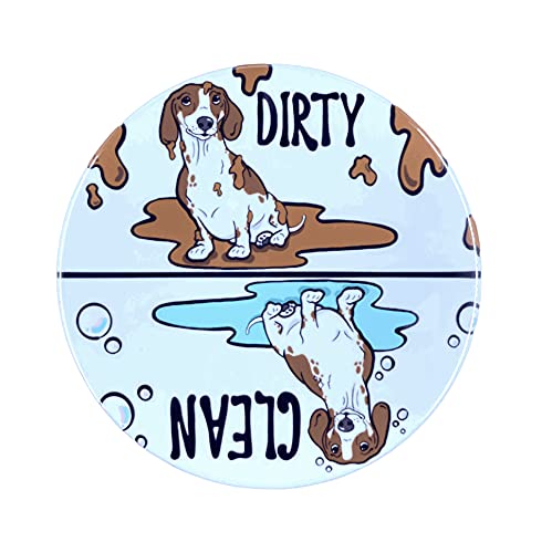 Brown Piebald Dachshund Dog Dishwasher Magnet Handmade Kitchen Cleaning Accessories and Decor