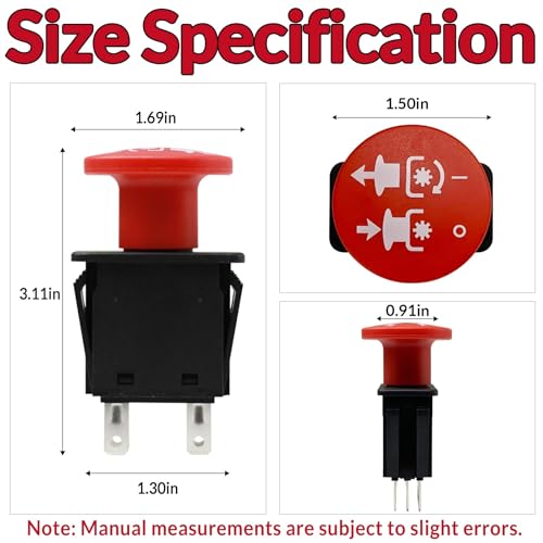 Image of 01545600 00522100 PTO Switch 5 Terminals 430-401 10 AMP for Arens Graely ProMster ztx 260z 34z Zoom 2148XL ZTR 2050 34 Zero 1844 2148 Ikon-XD Deta Series 6201 Red