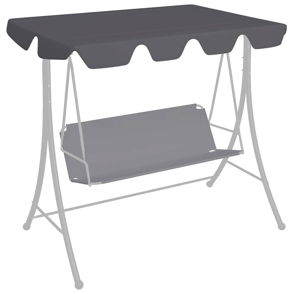 vidaXL Dosel Repuesto Columpio de Jardín Mecedora Capota Reemplazo Cubierta Toldo Tapa Parasol Sombrilla Patio Antracita 188/168x145/110 cm