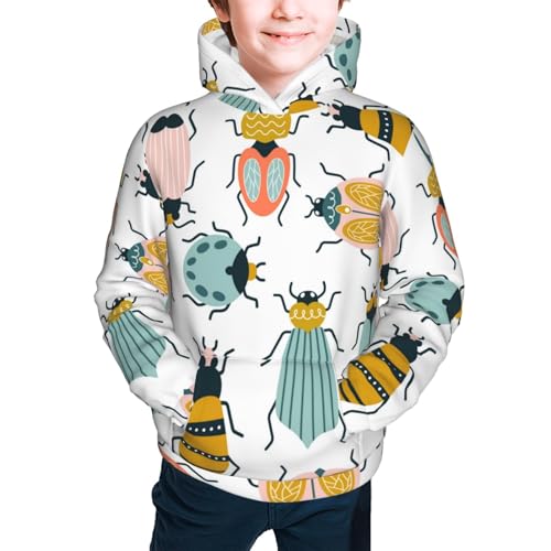 Colorful Insects Kid Hoodies Boys Sweatshirts Girls Pullover with Pocket3