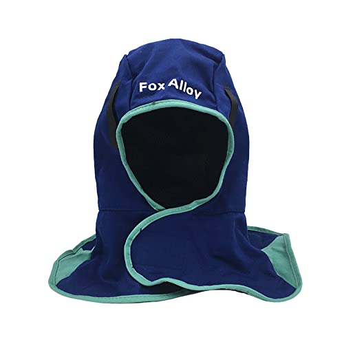 Fox Alloy Blue Canvas Protective Welding Hood Cap With Neck Shoulder Drape Torching Hood Welder Hat Mask For Men & Women #TOP7
