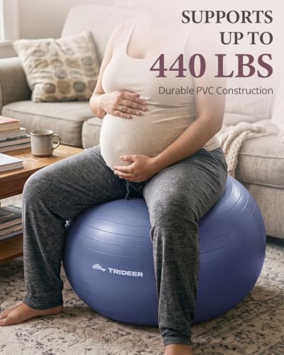 Image of Trideer Exercise Ball, Stability Yoga Ball for Physical Therapy, Active Sitting, Pregnancy & Birth Labor Prep, Core Strength, Balance Training, Posture Improvement and Daily Stretching, 55 /65 /75cm