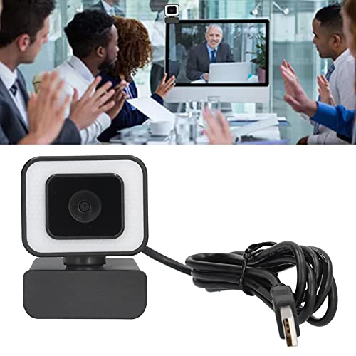 Elprico 1080P Webcam, 360° Rotation HD USB Webcam30fps USB Computerkamera mit Mikrofon Plug and Play PC Laptop Webkamera mit 3 Geschwindigkeiten Touch Fill Light – Bild 3
