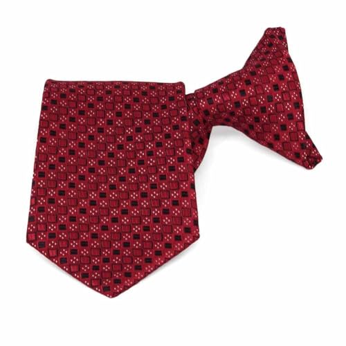 tiemart Boys' Crimson Red Marie Square Clip-On Tie, 8