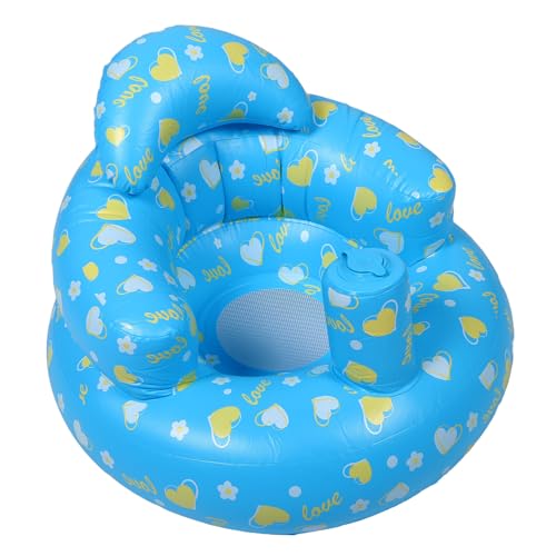 TOKIDNY Silla Inflable para Bebés Azul Base Antideslizante Asiento de Baño Portátil y Compacto para Fácil de Limpiar y Usar Casa o Viaje