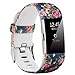 [3 Pack] Compatible with Fitbit Charge 2 Bands for Women Small- Silicone Colorful Pattern Floral Band Strap Bracelet Wristband for Charge 2 Fitness Tracker Replacement Bands Accessories Unisex,S