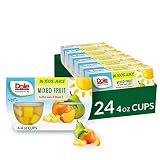 Dole Fruit Bowls Mixed Fruit in 100% Juice, Gluten Free Healthy Snack, 4 Oz, 24 Total Cups