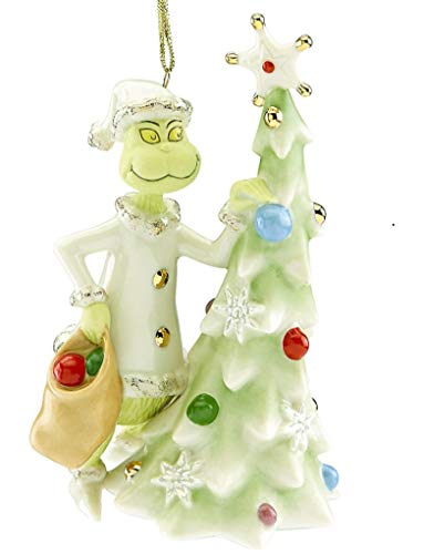 Lenox Sneaky Grinch Porcelain Ornament Size: 5