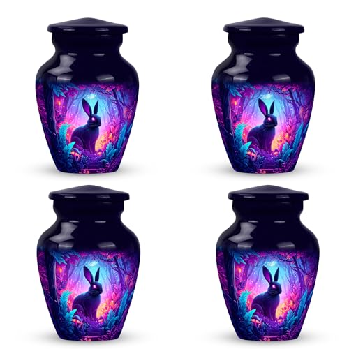 Image of Rabbit Urn Decorative Urn for Adult Male & Female 3 Inch 4 Qty | Burial Urns Adult Human Ash Funeral Urns for Ashes