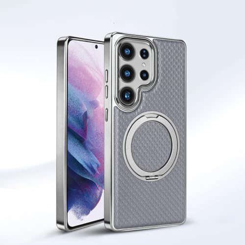 Étui de téléphone en cuir antichoc pour Samsung Galaxy S25 Plus aimanté gris