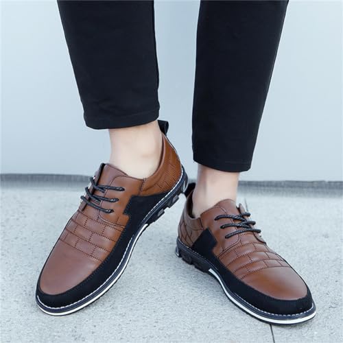 Image of Mens Business Casual Loafers Shoes for Male Lace-up Stylish Work Office Working Oxfords