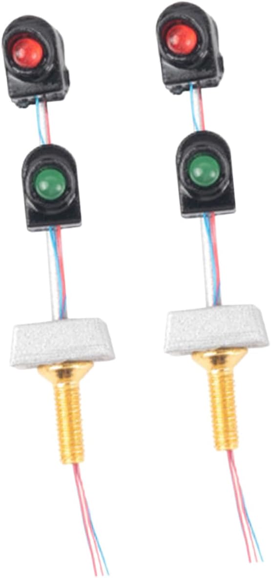 Homoyoyo 2pcs Road Signal Light Model Simulated Signal Light for Miniature Landscaping DIY Model Train Accessories