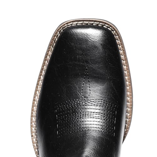 Image of IXU Cowboy Boots For Men Square Toe Ankle Boots | Western Chelsea Boot Casual Dress Slip On Men Shoes