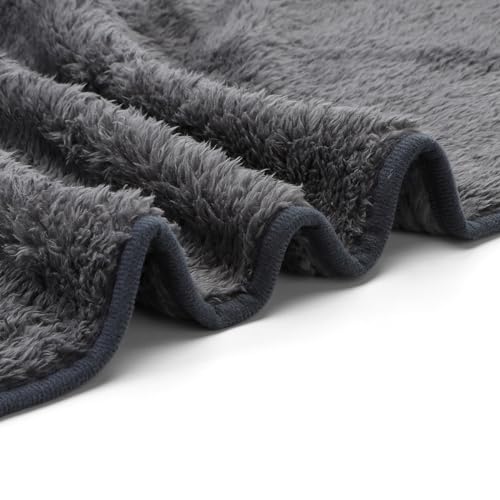 Nobleza Hundedecke Weiche Fleecedecke Waschbare Deck für Haustier Hunde Katzen Welpen Weiche Warme Matte, Grau 120 * 100cm