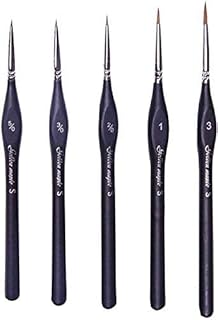 Zestaw pędzli do malowania szczegółowego 5 szt. miniaturowych pędzli do precyzyjnych szczegółów i malowania artystycznego - akryl, akwarela, olej - miniatury, modele, zestawy samolotowe, paznokcie. (seria Golden Maple)