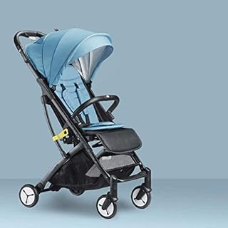 El Cochecito Se Puede Sentar Reclinable Shock Cuatro Ruedas Ultra Ligero Portátil Plegable Viaje Recién Nacido Bebé Niño Cochecito   (Color: Azul)