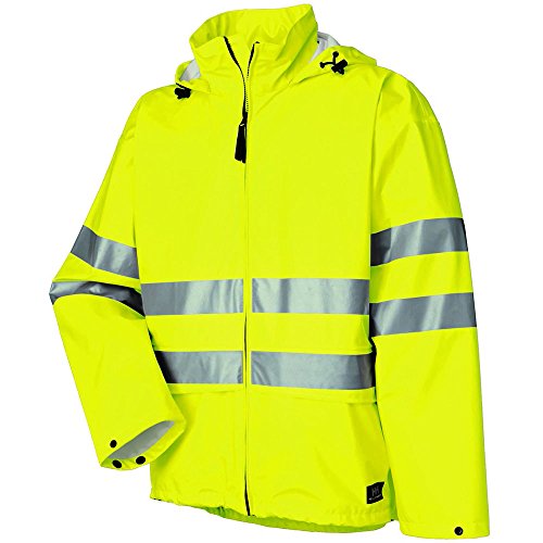 Image of Helly Hansen Workwear Voss Waterproof Mens Rain Jacket Featuring Full Stretch Fabric and Adjustable Hood