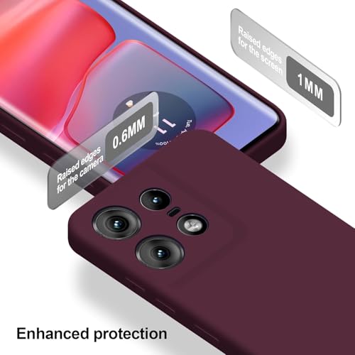 Image of DIZORO Microfiber Candy Case Compatible for Motorola Edge 50 Pro 5g Smooth Touch Cushion Liquid Soft Silicone Gel Rubber Phone Cases Non-Slip Full Body Protective Shockproof Back Cover (Wine Red)