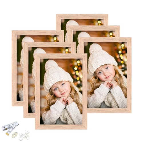 4x6 Picture Frame, Solid OAK Wood Photo Frame with Perspex Glass
