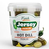 Jersey Pickles - Hot Dill (Quart) - Fresh, Keto-Friendly, and Perfect for Snacks, Sandwiches, or Salads – The perfect Pickle Jars Cornichon for Families or Gatherings
