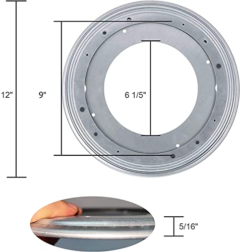 2Pack 12" Lazy Susan Hardware 5/16 Thick Turntable Bearings 1000Lbs Load Capacity Lazy Susan Turntable Swivel Plate Base For Rotating Table, Kitchen Storage, Serving Tray, Corner Shelves, Book Rack #TOP1