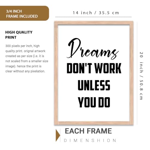 Image of kotart Motivational Quote - Painting for Living Room Bedroom Office Wall hanging frames | Paintings with Frame Home Decoration Set of 6 Multicolo (14X20 Inch, B)