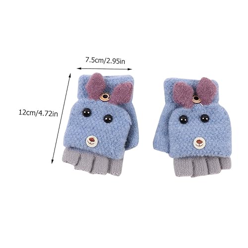 2pairs Half Finger Cartoon Dog Gloves for Boys and Girls Warm Knitted Gloves Cover for Writing Random Comfortable and Stylish for Boy Girl2