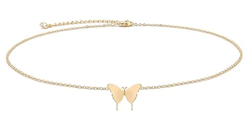 OSIANA Gargantilla con colgante de oro de 18 quilates, chapado en oro de 18 quilates, collar de cumpleaños, joyería para mujeres, adolescentes, niñas (caja de regalo), Chapado en oro Cover