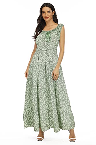 Image of OSTOO Women's 2026 Summer Boho Floral Print Tiered Casual Flowy Long Maxi Dress