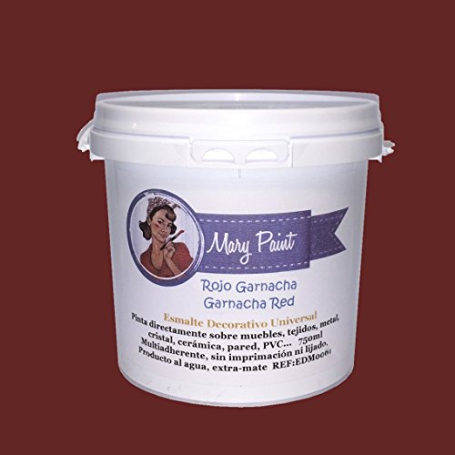 Mary Paint | Pintura para muebles efecto Chalk Paint, Rojo Garnacha - 750ml