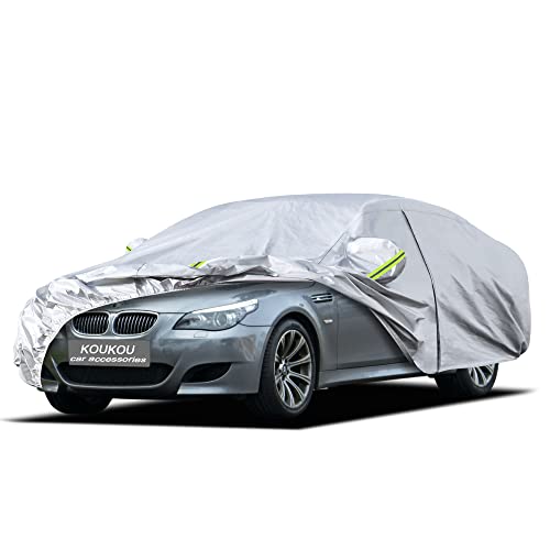 Image of Kaugung 6 Layers Car Cover Custom Fit BMW 5 Series E60(2003-2010), Waterproof All Weather for Automobiles, Sun Rain Dust Snow Protection. (Ships from US Warehouse, Arrive Within 3-7 Days)