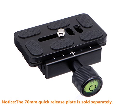 Hithut 50Mm Aluminum Universal Screw Knob Clamp Quick Release Qr Clamp 3/8" W 1/4" Adapter With Gradienter, Compatible With Arca-Swiss Standard Tripod Monopod Ballhead #TOP6