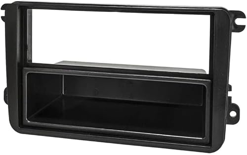 Sound-way Zestaw montażowy ramki radia samochodowego Single DIN – panel przedni 1 DIN / 2 DIN – kompatybilny z deskami rozdzielczymi Volkswagen, Skoda i Seat